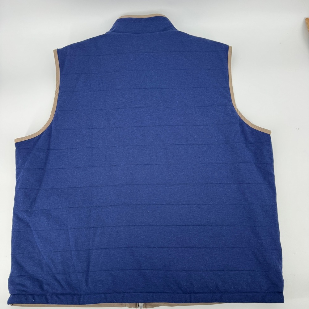 Peter Millar Vest Mens XXL Blue Khaki Reversible Full Zip Quilted Hiking Golf - Picture 4 of 14